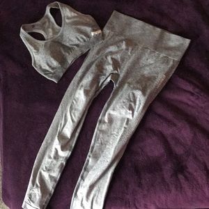 Gymshark ombre grey leggings & sports bra set